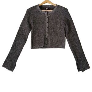 Apparis Brittney Ribbed Cardigan Women's L Sweater‎ Preppy Grunge Classic